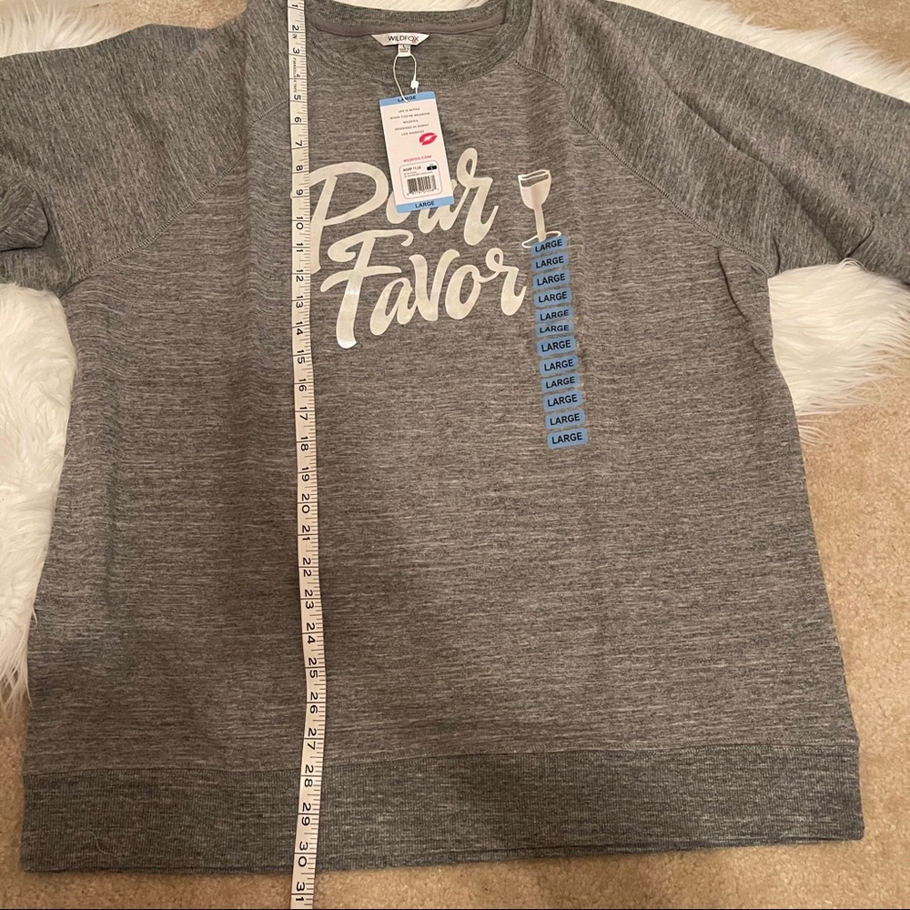 NWT Wildfox Pour Favor Wine Grey Sweatshirt Med Lg - Picture 11 of 13